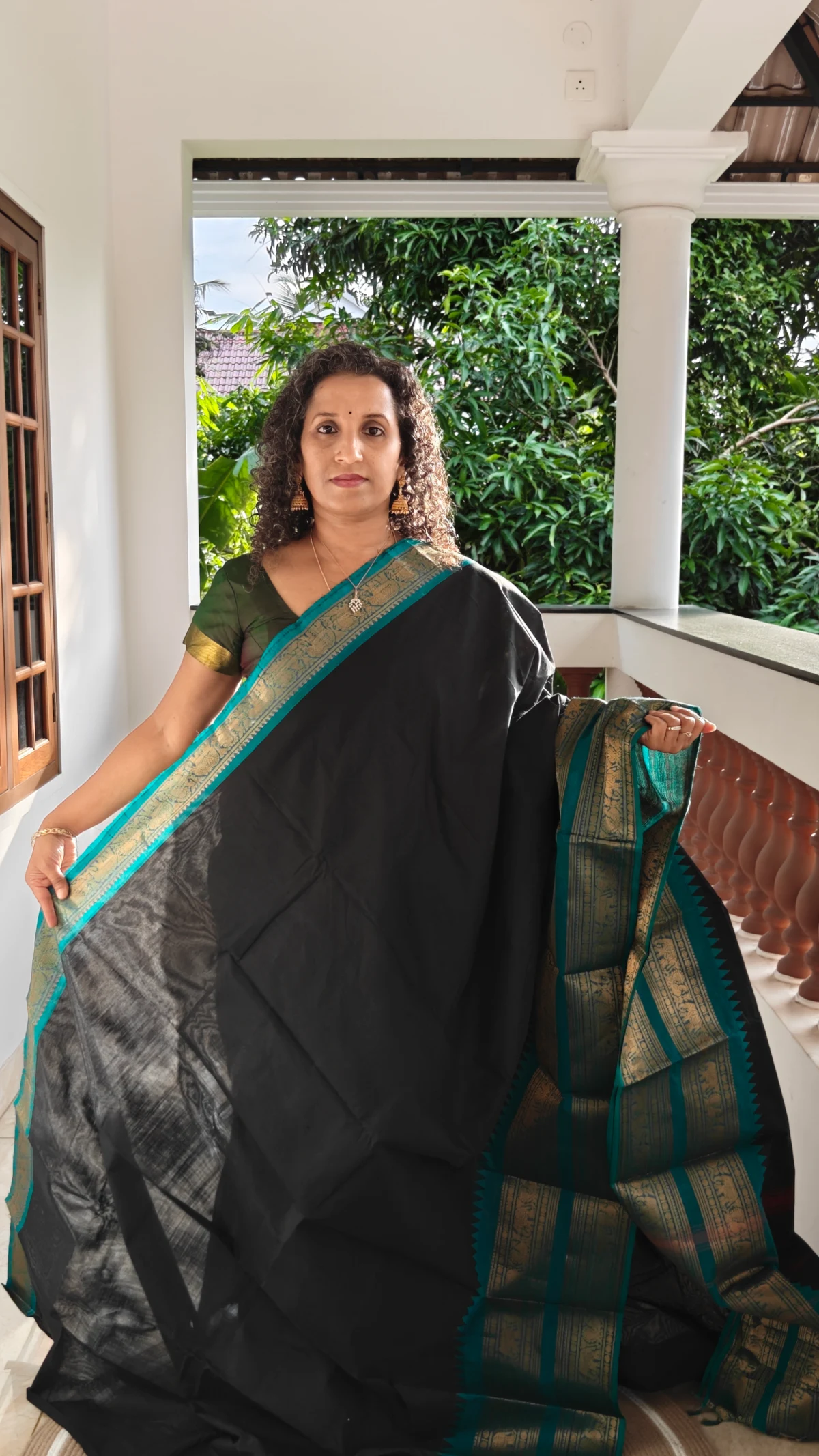 Black Kanchi Cotton Saree Pkc016(4)